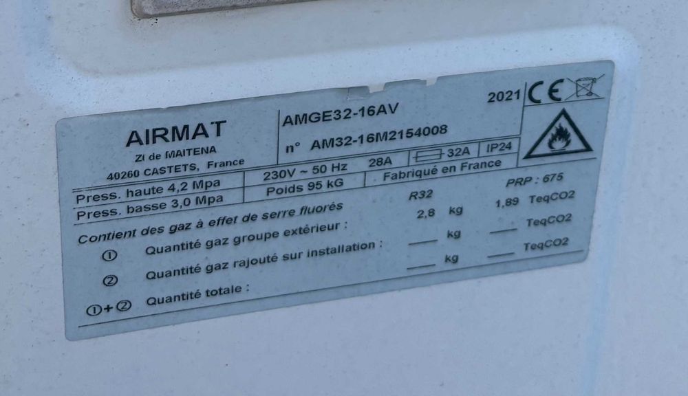 Bomba de calor AIRMAT CRI 110, Aveiro Centro, 3.500€
