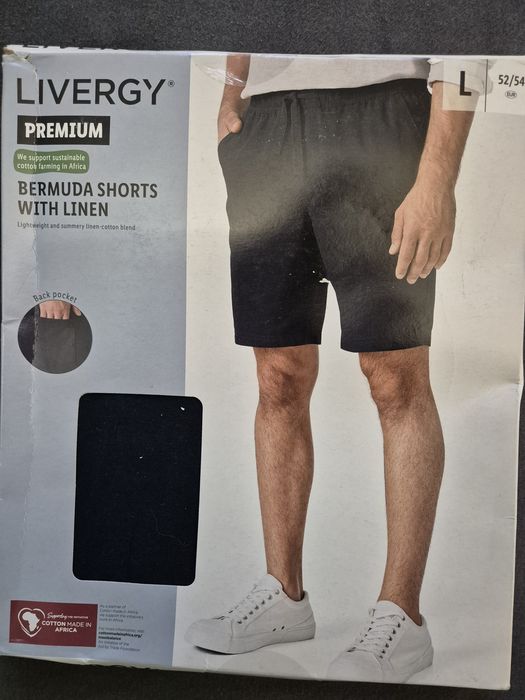 Livergy nowe bermudy z lnem L 52/54