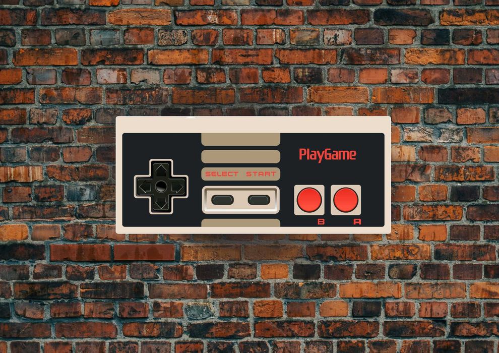 LED Neon JOYSTICK NINTENDO NES, Neon na ściane dla gracza, 8-Bit