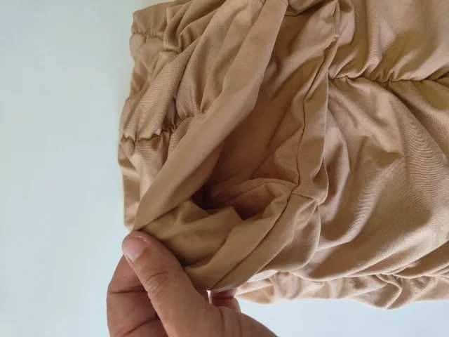Mini Vestido Shein Drapeado – Nude / Bege – Tamanho S