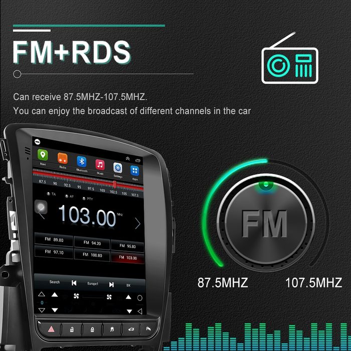 Rádio Vertical 9,7 Android Opel Astra 2009-15 GPS Carplay Wi-Fi 2/32GB