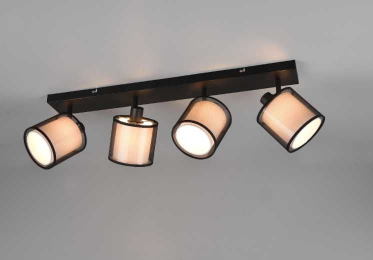 Lampa sufitowa czarna retro spot / reflektor 4-punktowy Doughelec E14
