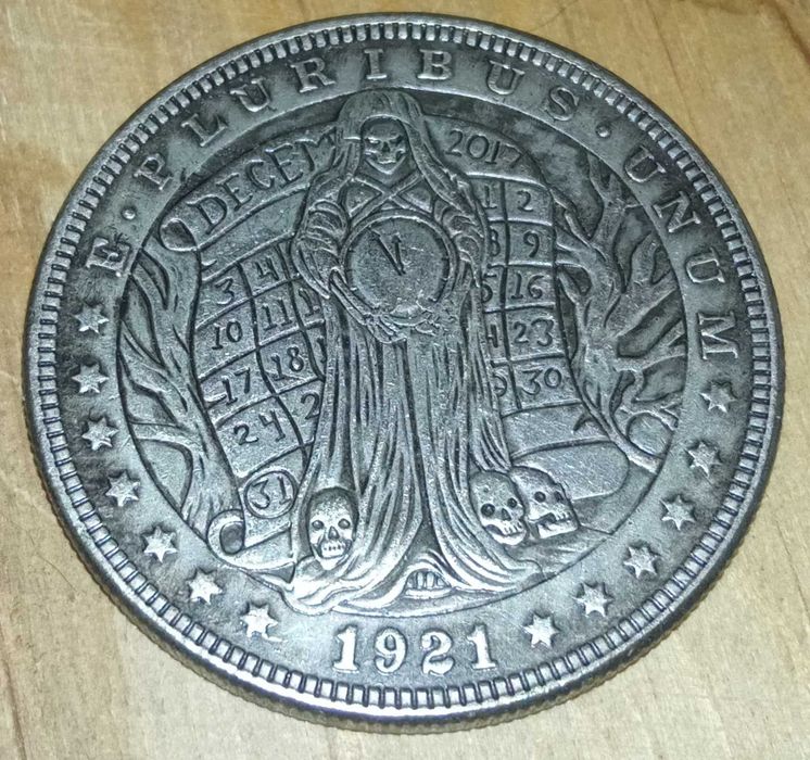 moneta śmierć z kalendarzem i klepsydrą One Dollar dolar