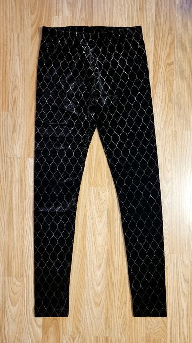 H&M brokatowe spodnie leginsy rurki aksamitne welurowe