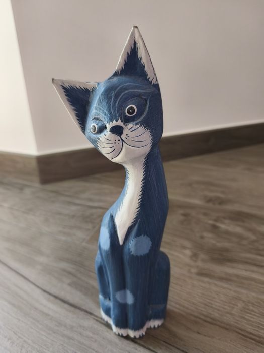 Gato da sorte em madeira