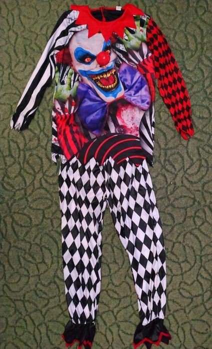 Карнавальный костюм злого клоуна Оно на 12-13 лет на Хеллоуин