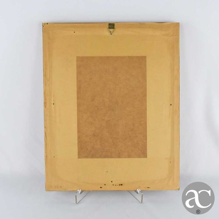 Litografia heráldica emoldurada em madeira dourada e vidro nº3