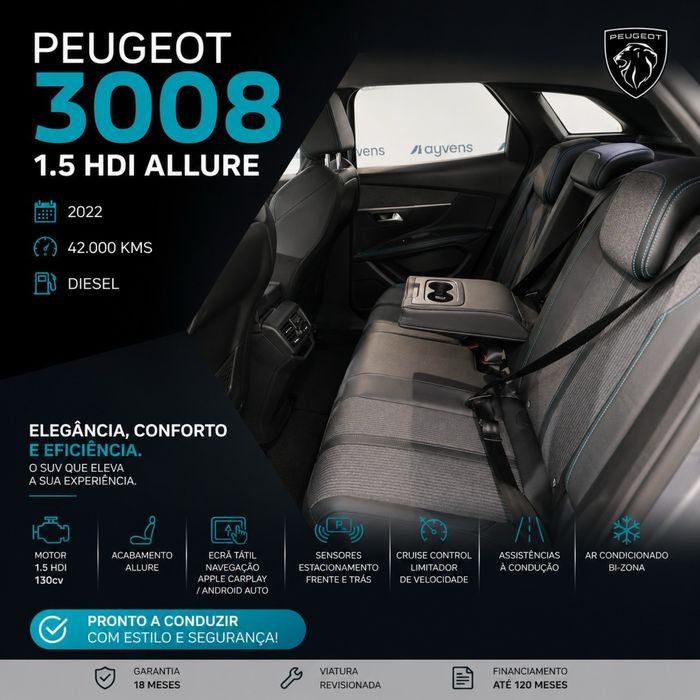 Peugeot 3008 Allure Diesel 2022 - 43000kms