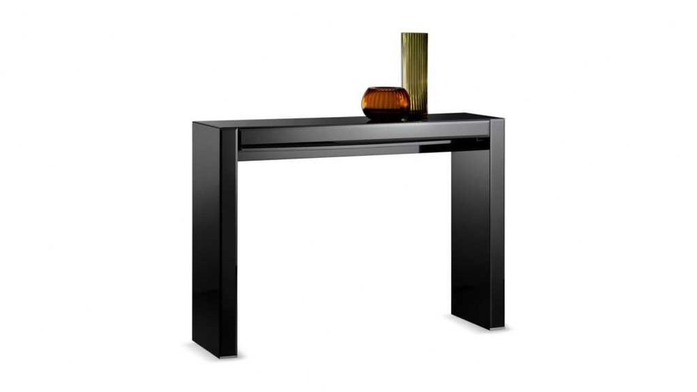Konsola czarna Reflex 140 cm z szufladą, czarne szkło RABAT - 70 %