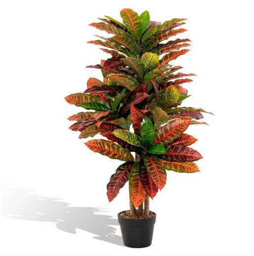 Sztuczna roślina Kroton 100 cm palma w doniczce dekoracja wnętrz