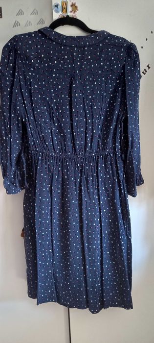 Vestido azul escuro, verão e meia estação - L - Zara