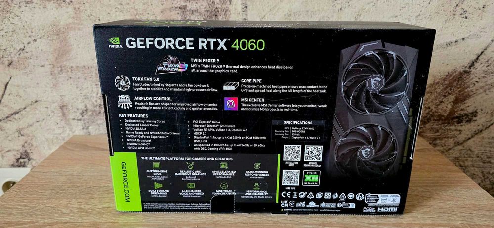 MSI GeForce RTX 4060 Gaming X 8GB GDDR6 z prawie 2 letnią gwarancją