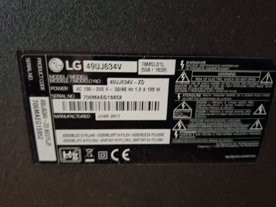 TV LG 50 avariada