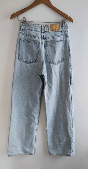 Spodnie jeansowe szerokie nogawki wysoki stan Zara