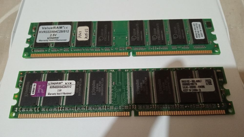 Memórias RAM - 1Gb / 512 MB / 256 MB
