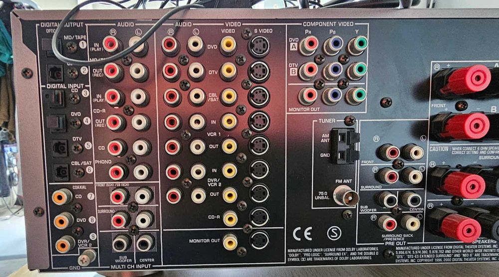 Amplituner Yamaha RX-V1400 + pilot, instrukcja, mikrofon kalibracyjny.