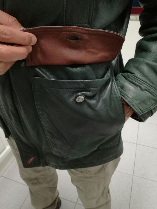 Casaco pele verde tamanho L