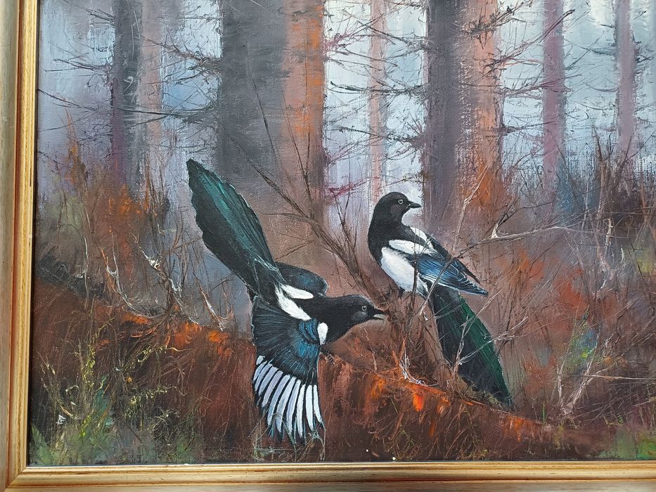 Stary duży obraz na płótnie HARRY BONDE PETERSEN (1918- 1999)  .