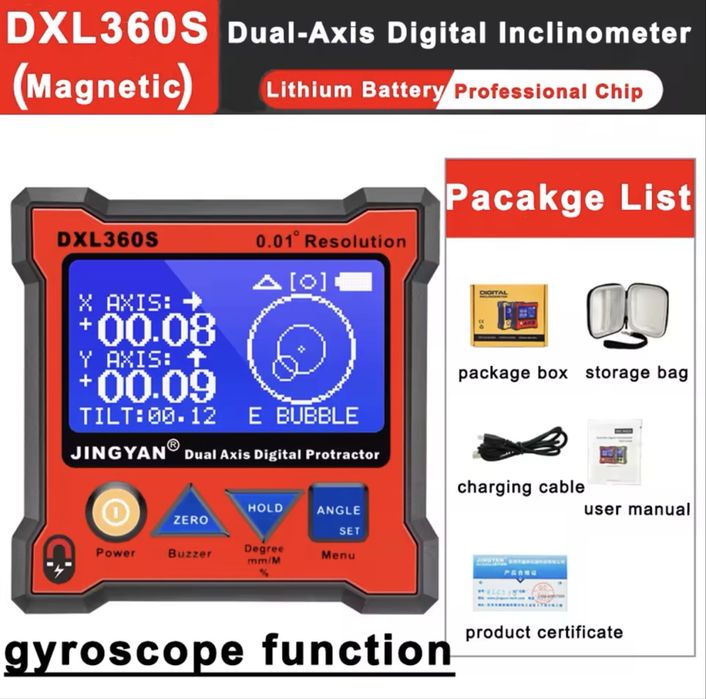 DXL360S Dual-Axis Digital Inclinometer Magnetico