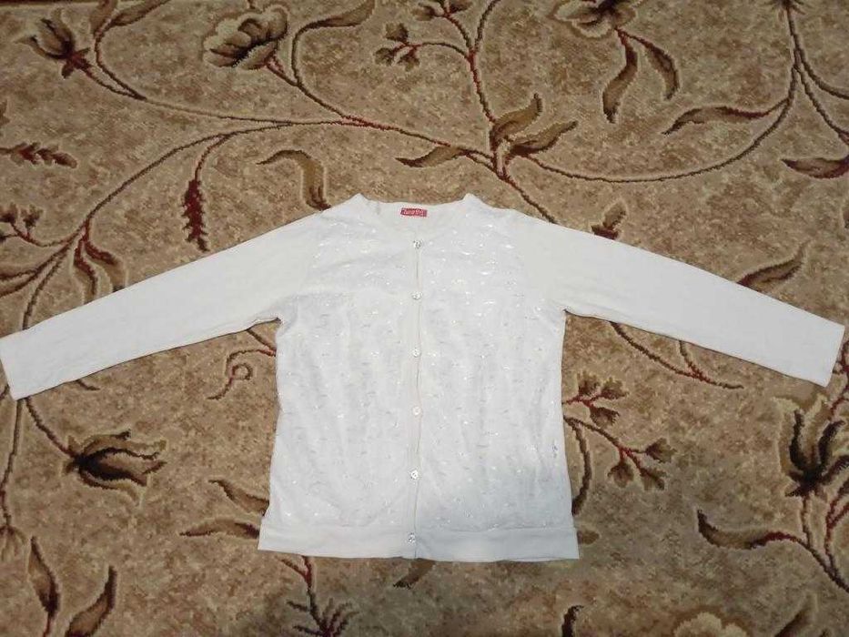 Білий кардиган Tuva Kids 13 років, з паєтками, кофта 100% cotton