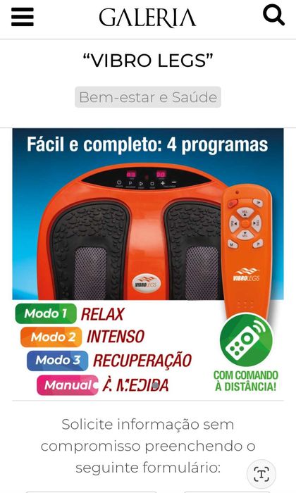 Massagador de pés "VIBRO LEGS" VENDIDO NA TV (novo)