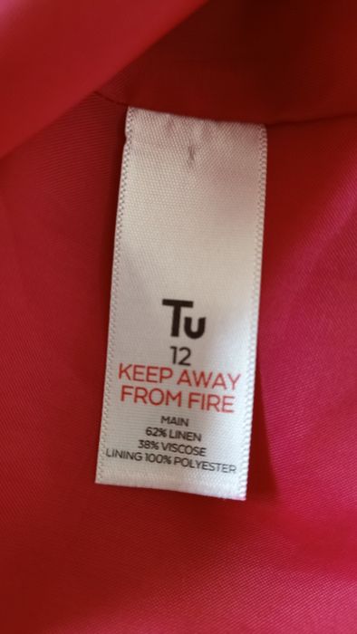 Letnia lniana sukienka na ramiączkach TU rozmiar 12