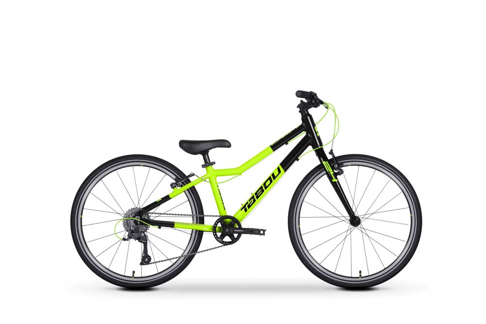 Rower dla dziecka 24" Superlekki Tabou Shimano limonkowo - czarny