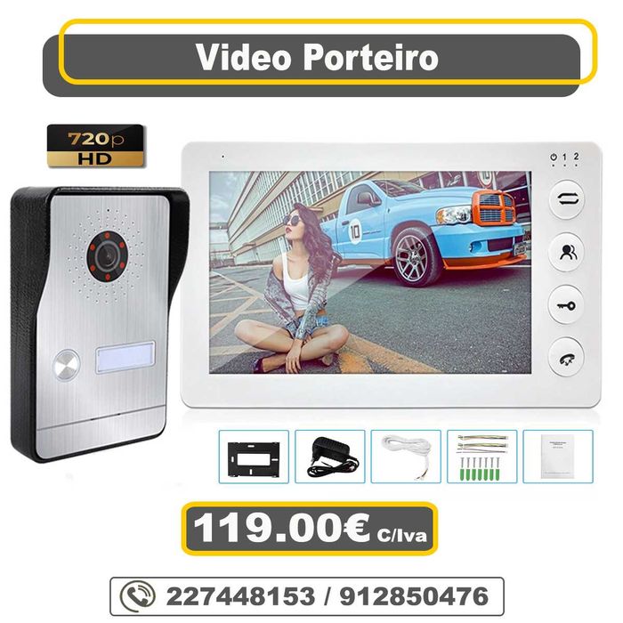 Kit Video Porteiro Profissional 7 Polegadas