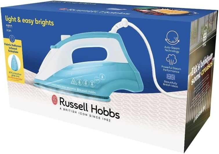 Russell Hobbs żelazko parowe 2400W, Light & Easy Brights Aqua