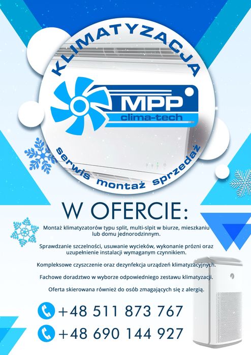 Montaż serwis sprzedaż klimatyzacji Promocyjna Cena!