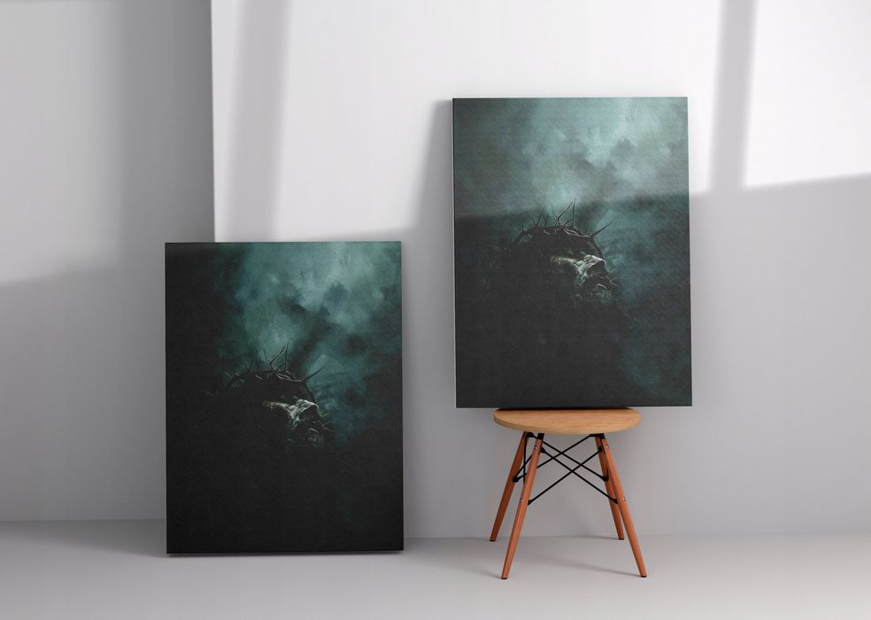 Obraz na płótnie Jezus Chrystus w koronie cierniowej krzyż 45x60