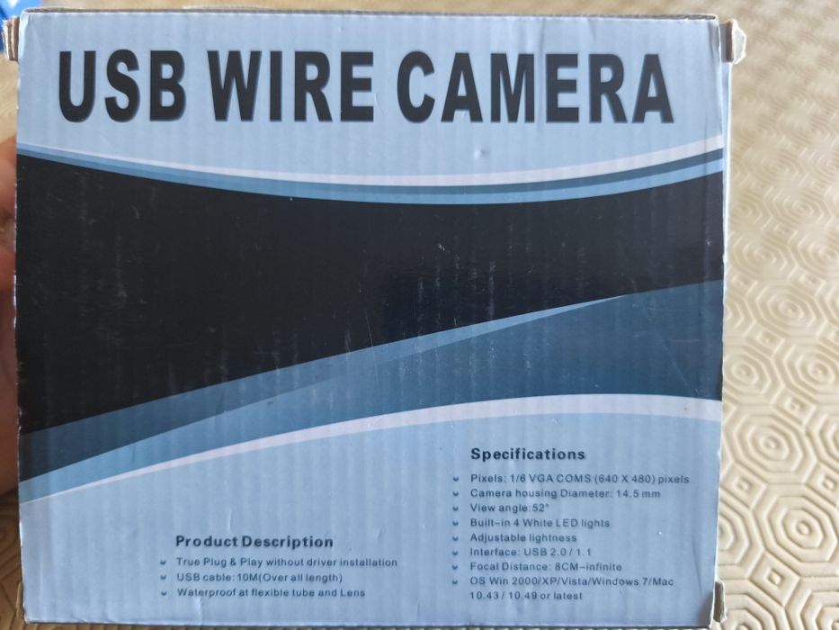 Câmera Endoscópica USB com cabo de 10m