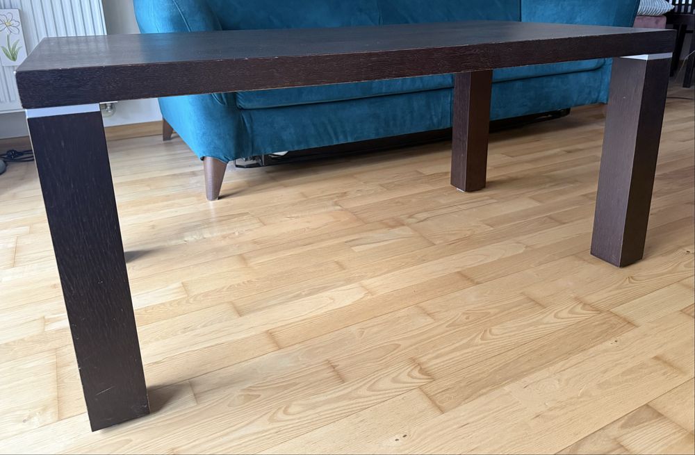 Solidna ława kawowa 115x65x45 cm – Fornir ciemny brąz / Wenge