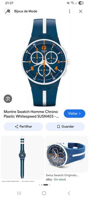 Relógio masculino Swiss Swatch