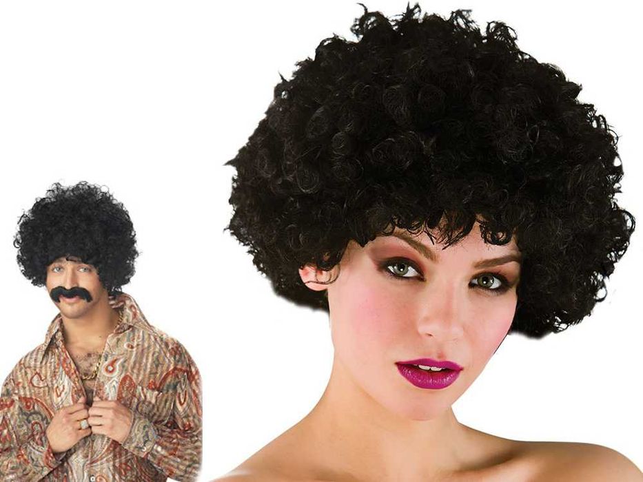 Peruka Afro Czarna Kręcona Włosy Karnawał Halloween Party