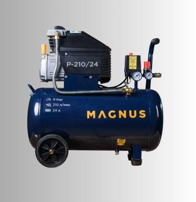 Компрессор масляный MAGNUS 24 л 1500 Вт воздушный 210 л/мин компресор