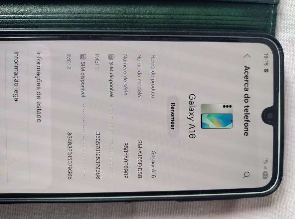 Samsung Galaxy A16 128GB Verde Claro - Como Novo