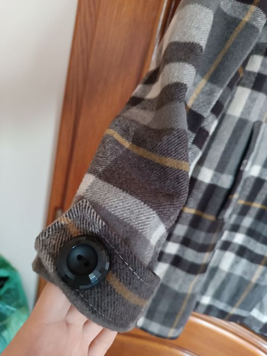 Płaszcz w kratę 50% wełna