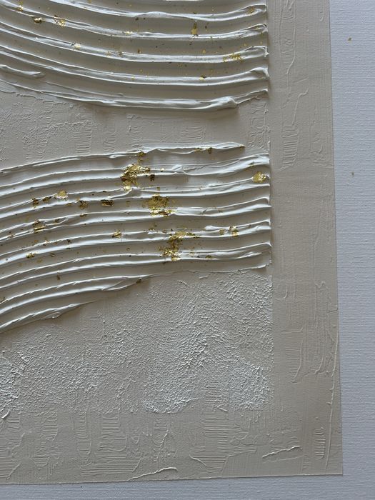 Quadro artesanal texturizado 60x70cm com moldura – decoração moderna