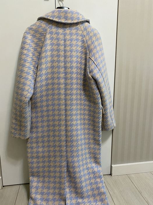 Довге вовняне пальто твід