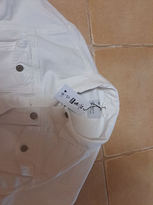 Blusão de ganga branco NOVO