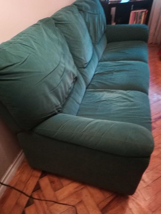 Sofá 3 lugares verde escuro