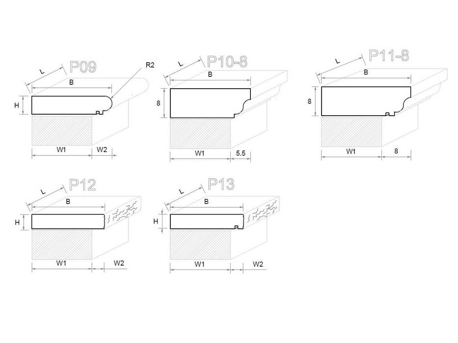 39. Parapet zewnętrzny z piaskowca P05 |100×20×4cm| ¼ wałek