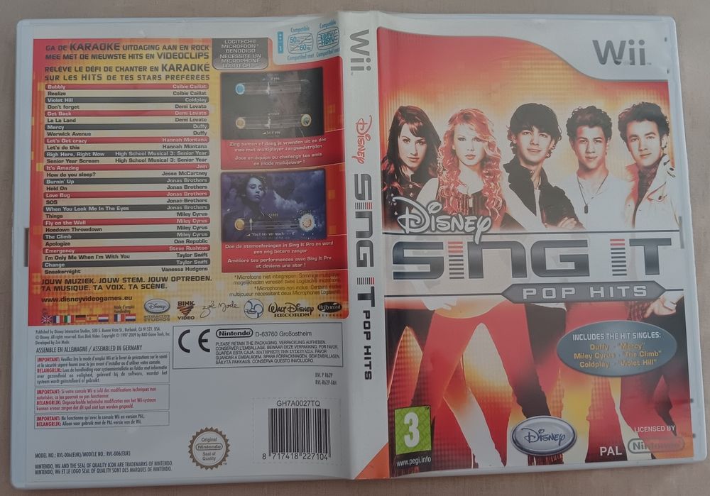 Disney Sing Hit Pop Hits Nintendo Wii