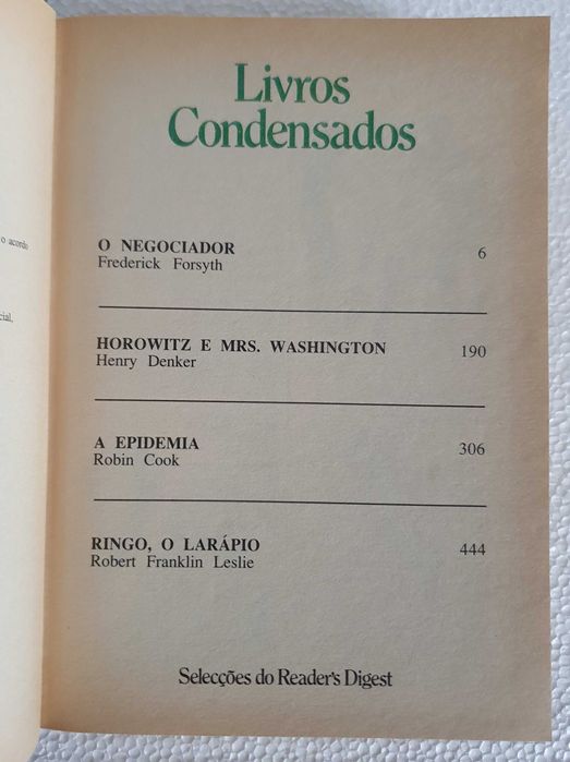 Livro Condensado Seleções Reader's Digest, com 4 obras (4 em 1) - 1989
