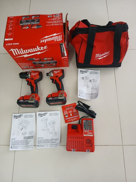 Zestaw Milwaukee M 18 +zakrętarka  2× 2.0 ah. Nowe Orginał z USA