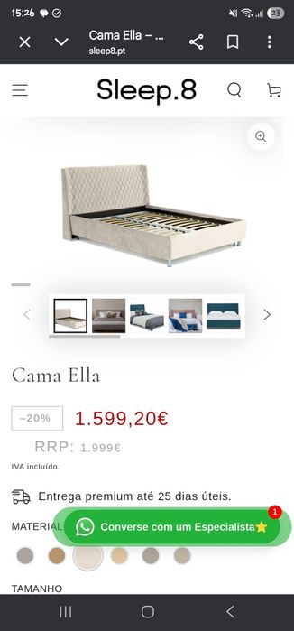 Cama Ella Sleep.8 para Cama Ergonómica
