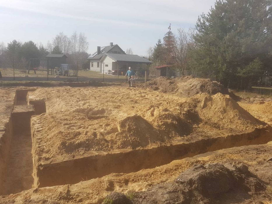 Usługi Koparko-ładowarka koparka  niwelacja pracę ziemne wykopy
