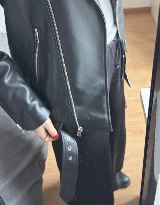 Casaco de cabedal oversize