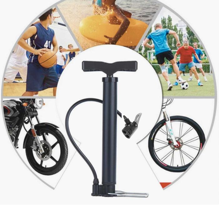 POMPKA ROWEROWA 5w1 Nożna Ręczna Z Wężykiem Do Roweru Piłki Motoru